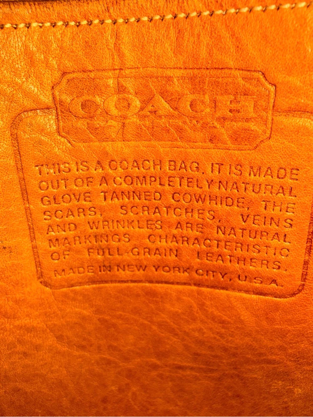 VTG 70s Coach Crescent Saddle Bag New York Pre Serial # Saddle Classic RARE - Picture 8 of 11